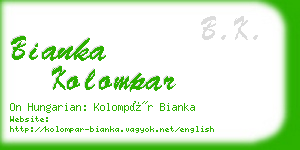 bianka kolompar business card